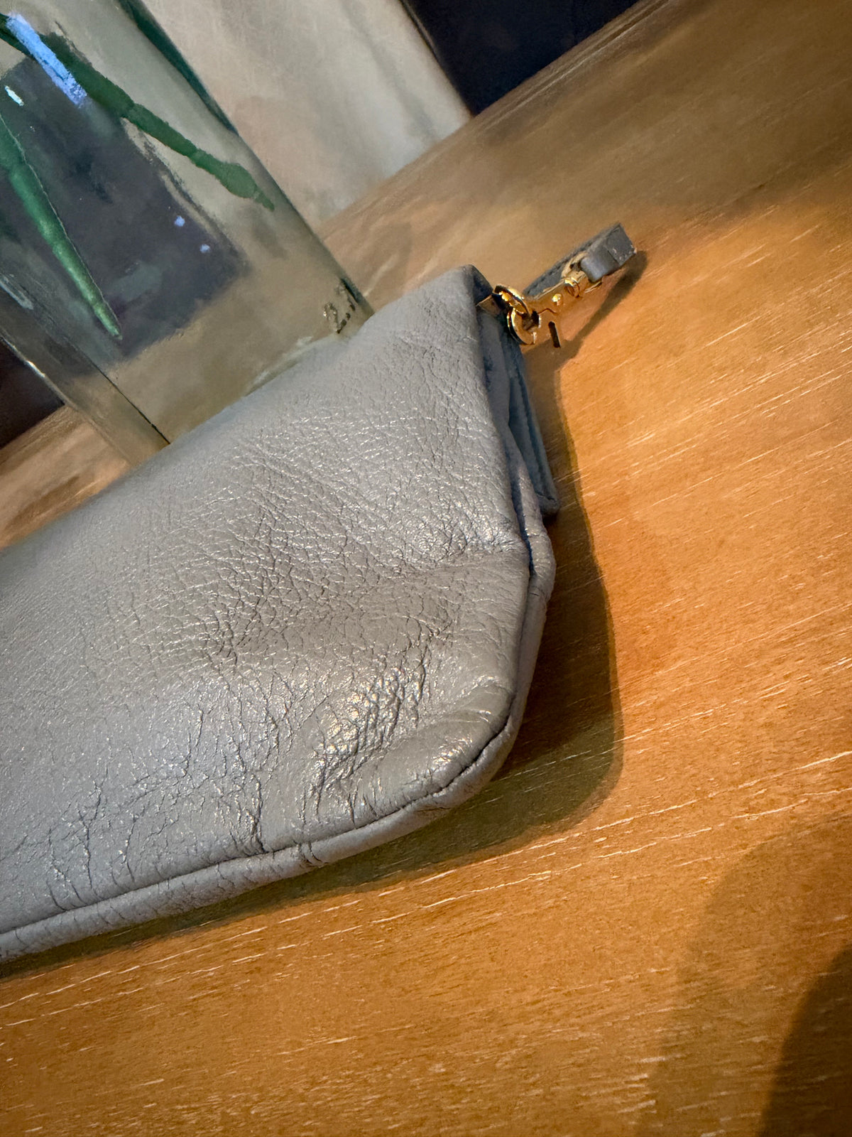 Balenciaga Gray/Blue Leather Envelope Crossbody Bag