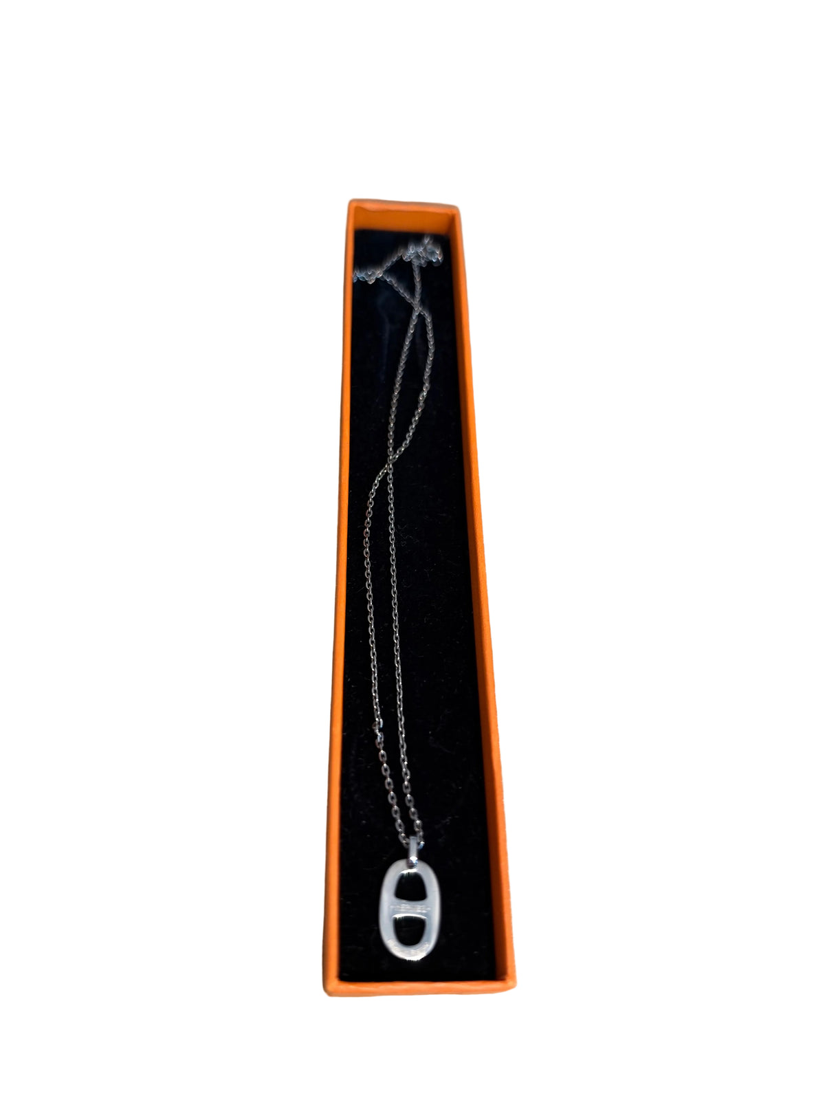 Hermes Black Chained Ancre Necklace