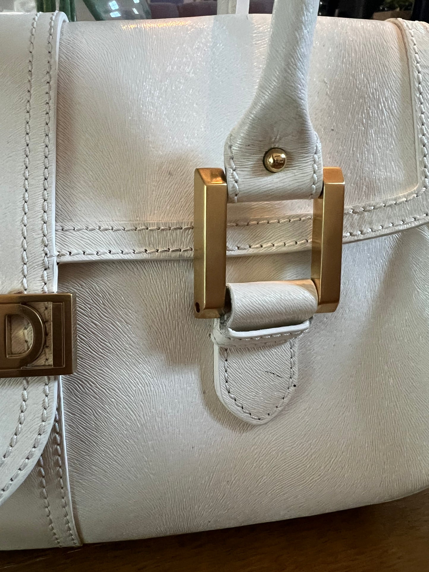 Fendi Leather Vintage Baguette White Satchel
