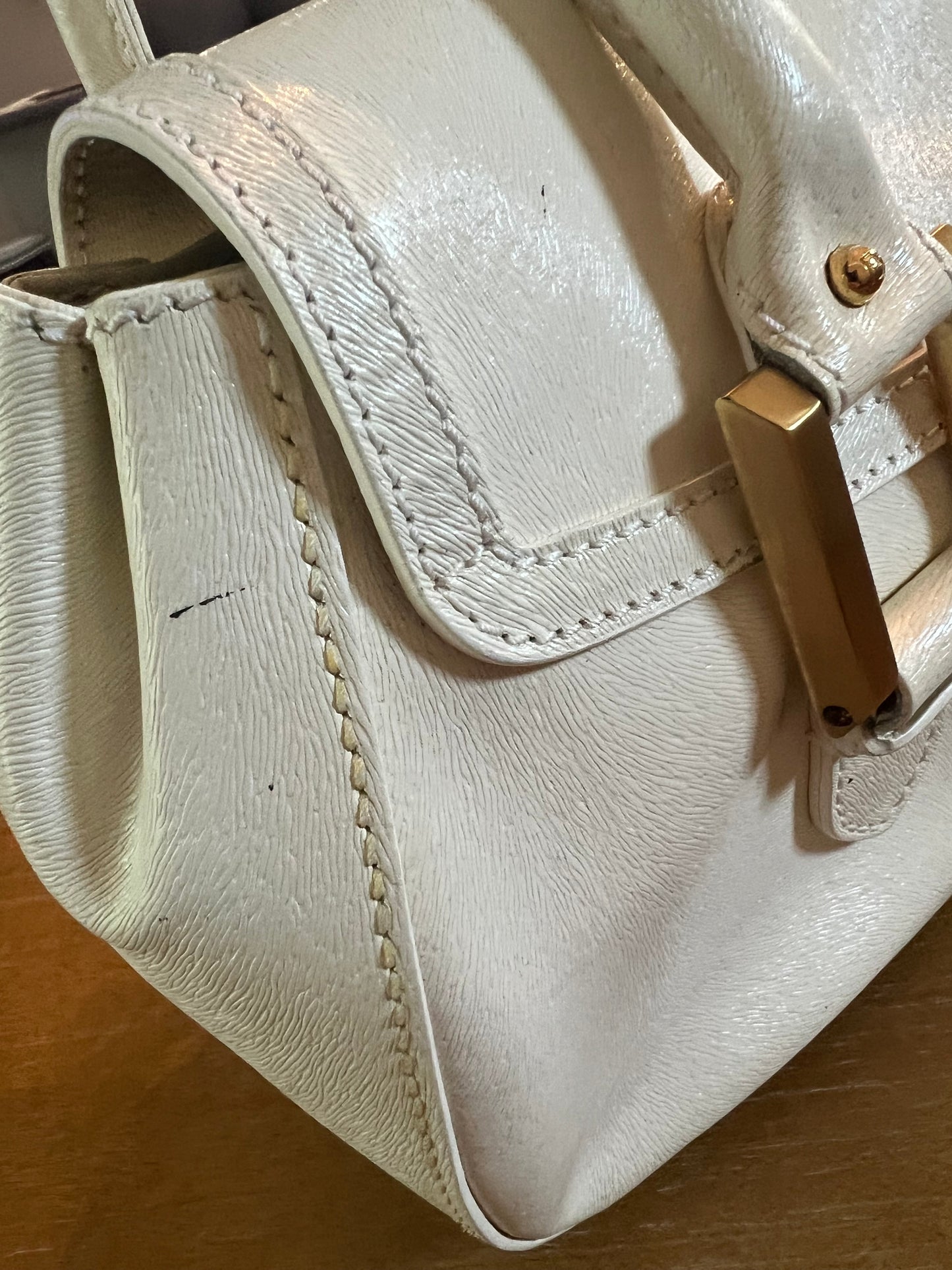 Fendi Leather Vintage Baguette White Satchel