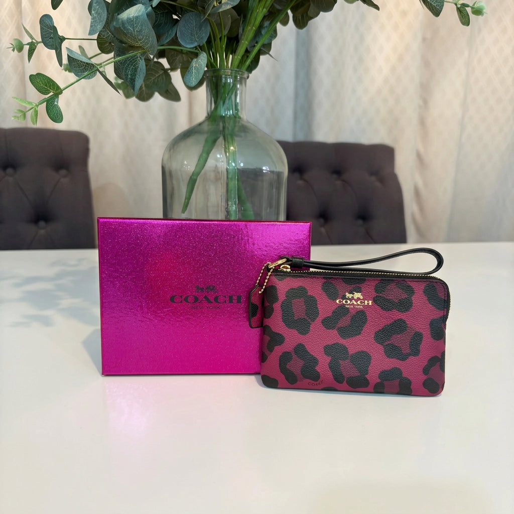 Coach Ocelot Pink Wristlet