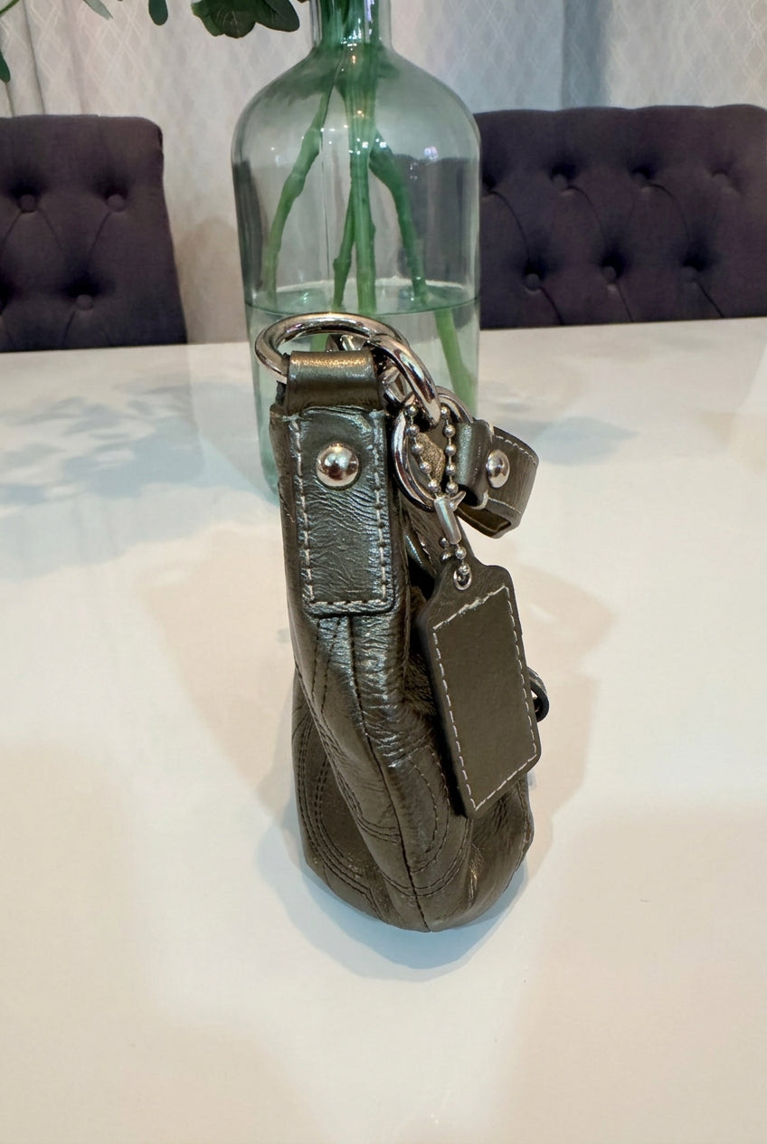 Coach Patent Olive Green Shoulder