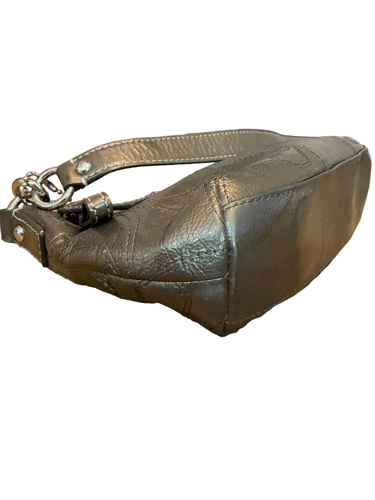 Coach Patent Olive Green Shoulder