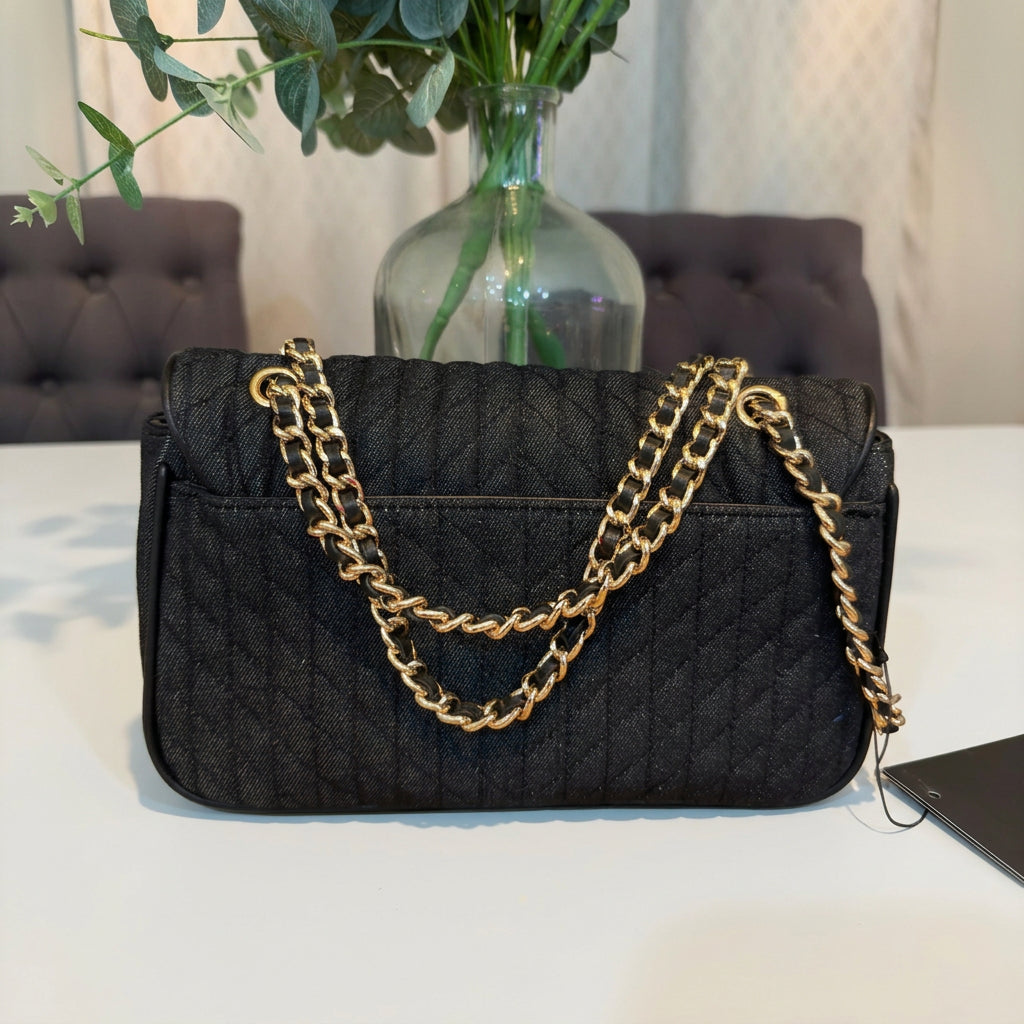 Karl Lagerfeld Black Denim Shoulder