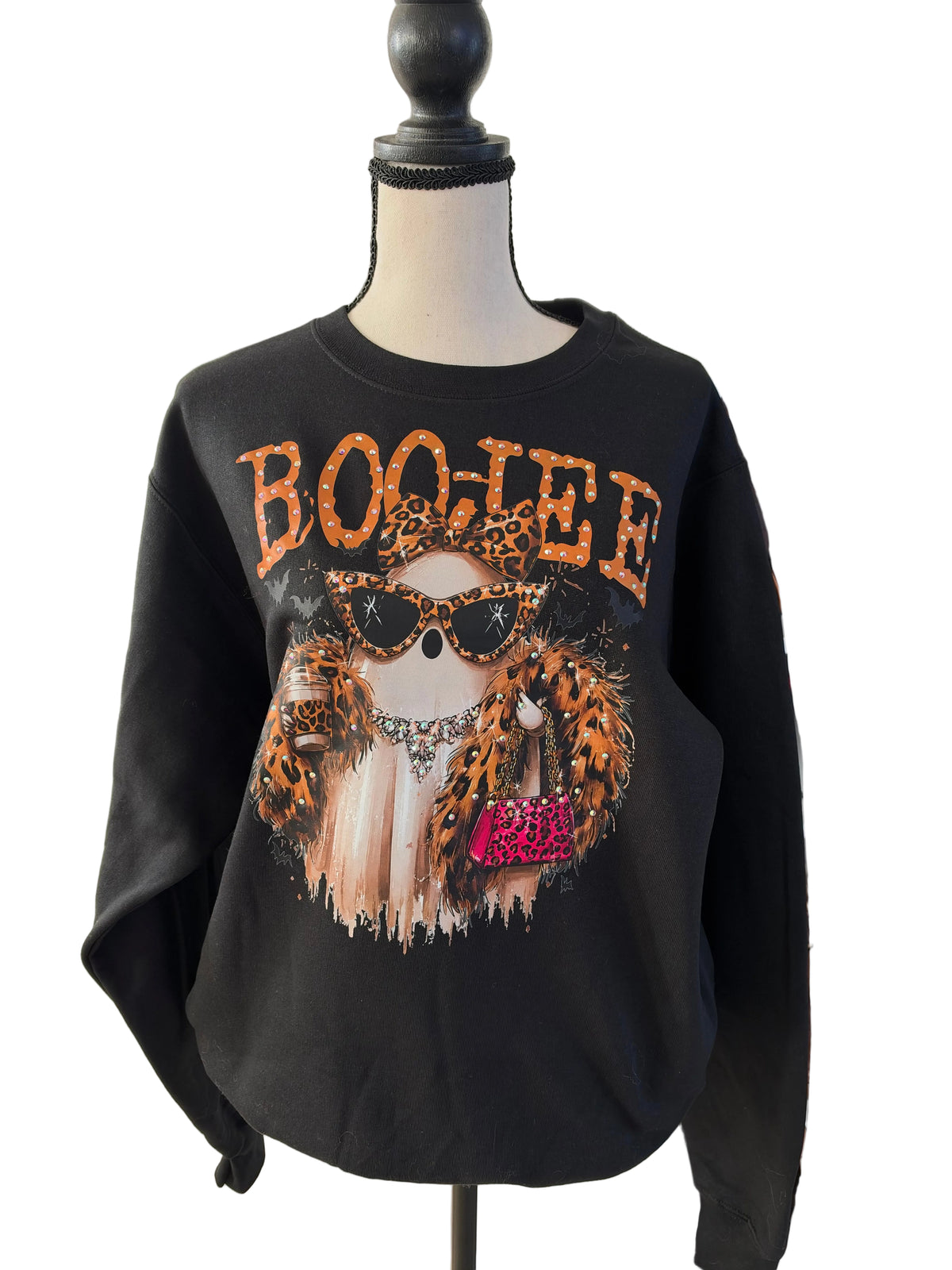 Boo-Jee Ghost Blingy Rhinestone Graphic Tee