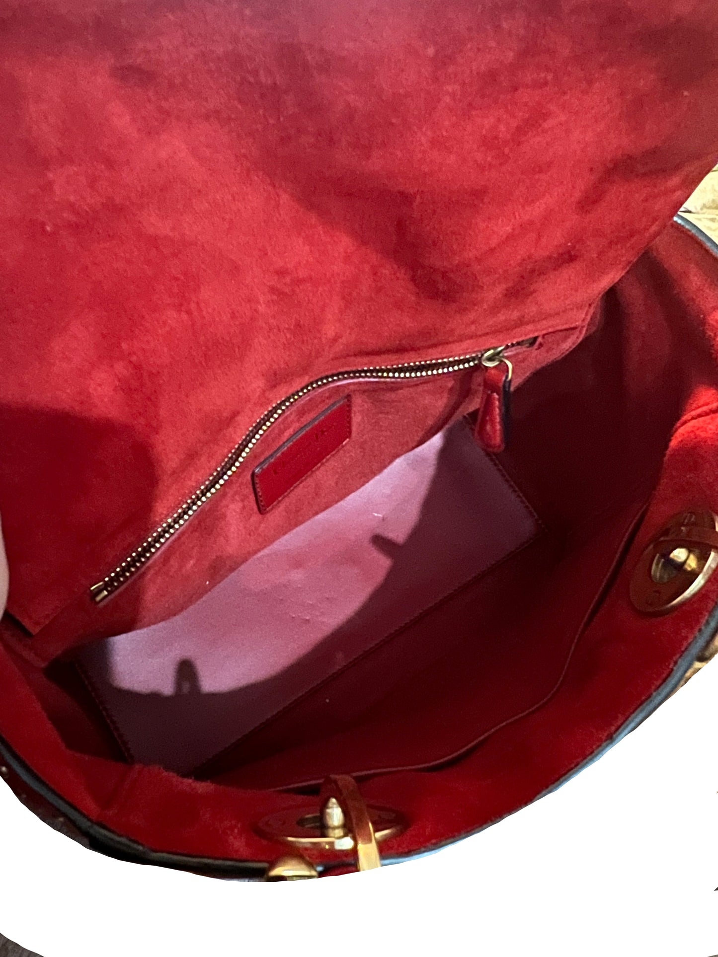 Dior Red Lambskin Vintage Studded Medium Lady Dior