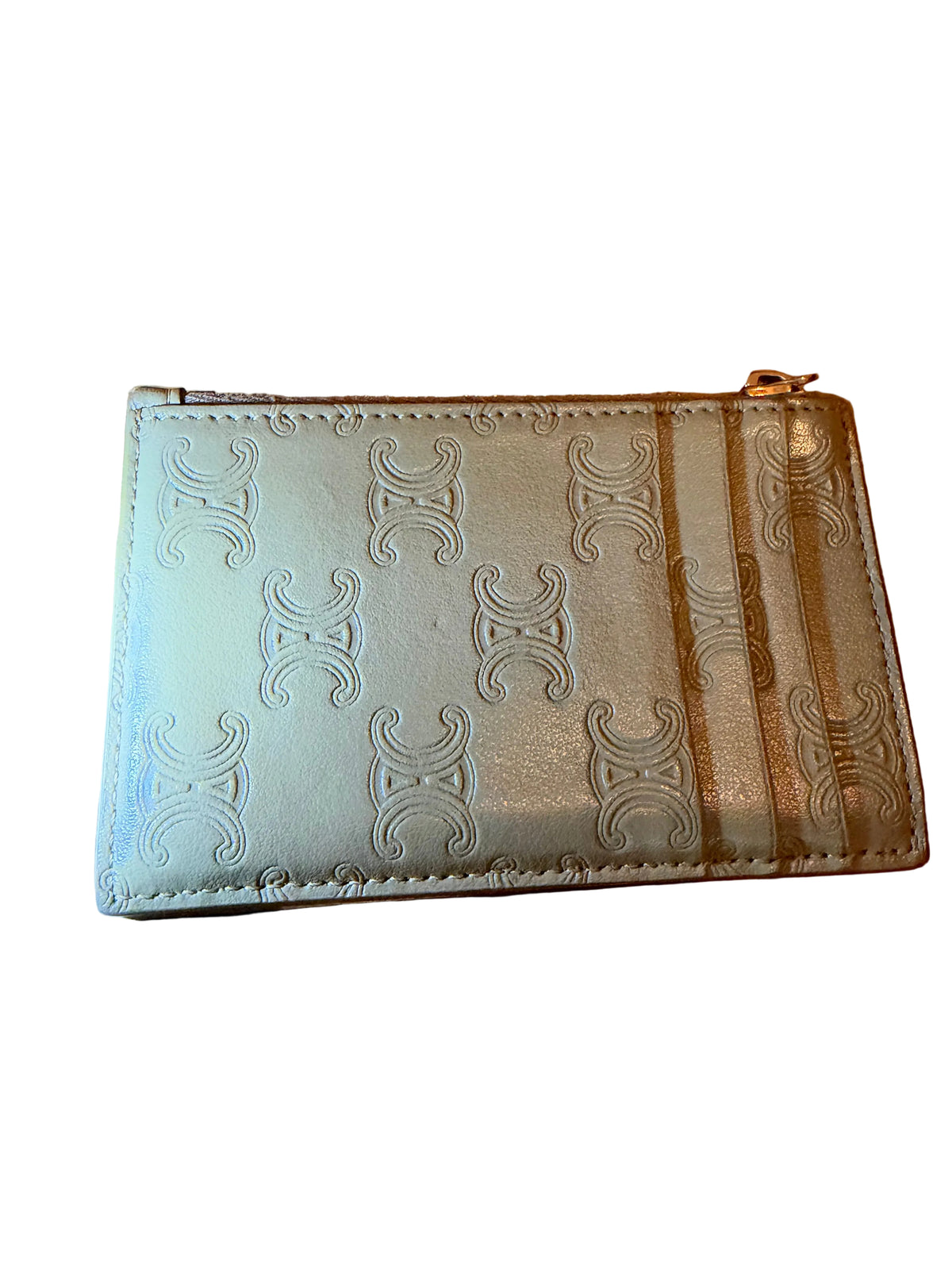 Celine Sage Embossed Card Holder