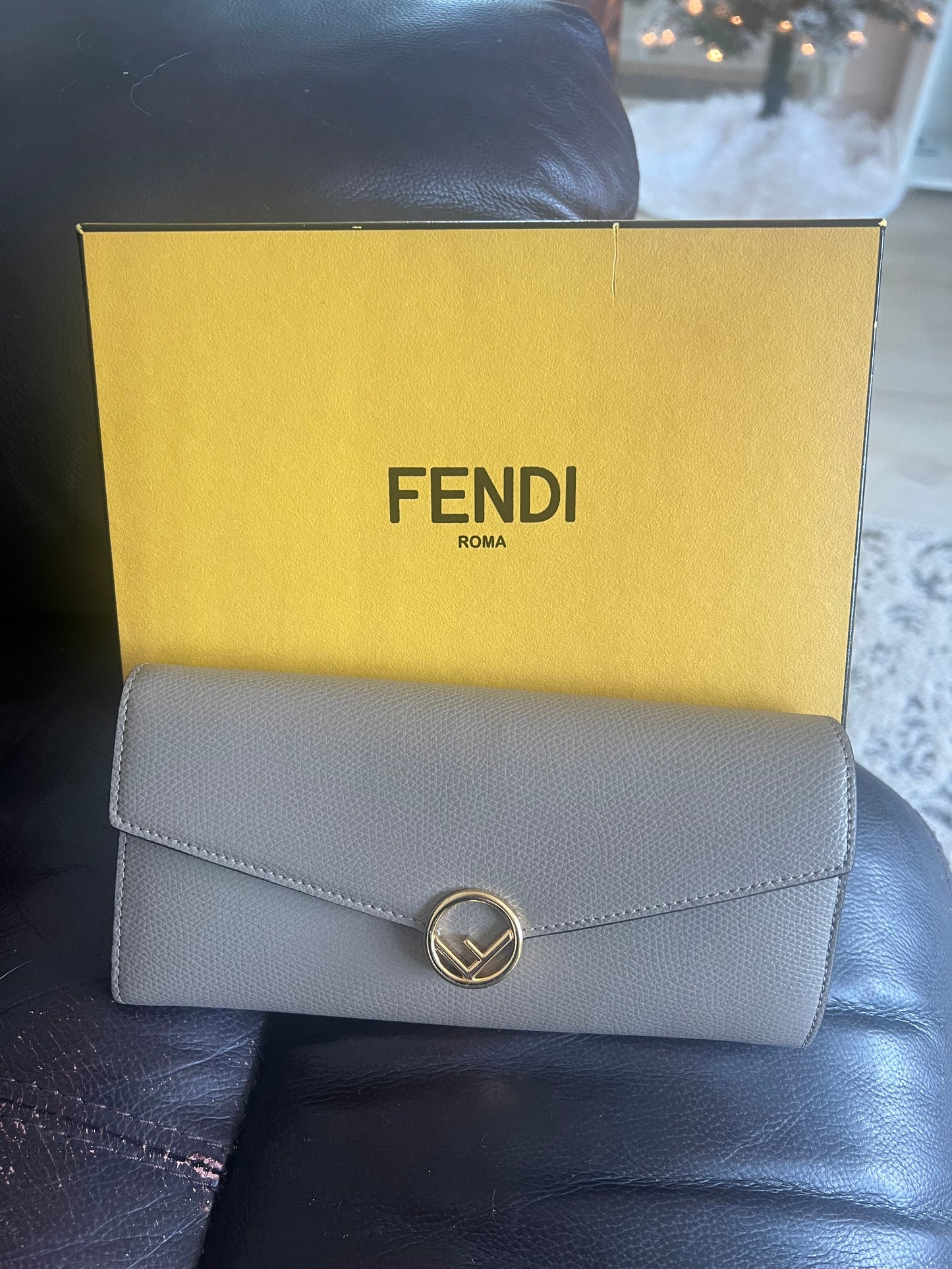 Fendi Long Gray Wallet