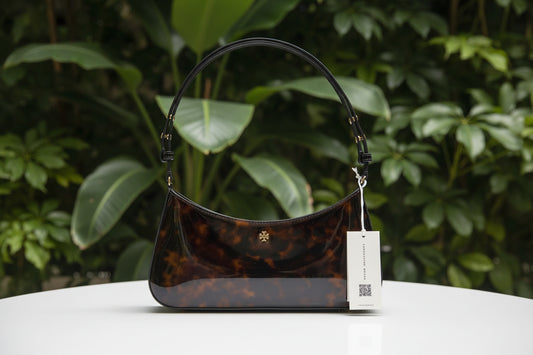 Tory Burch Tortoise Patent Leather Shoulder Bag w/Wallet