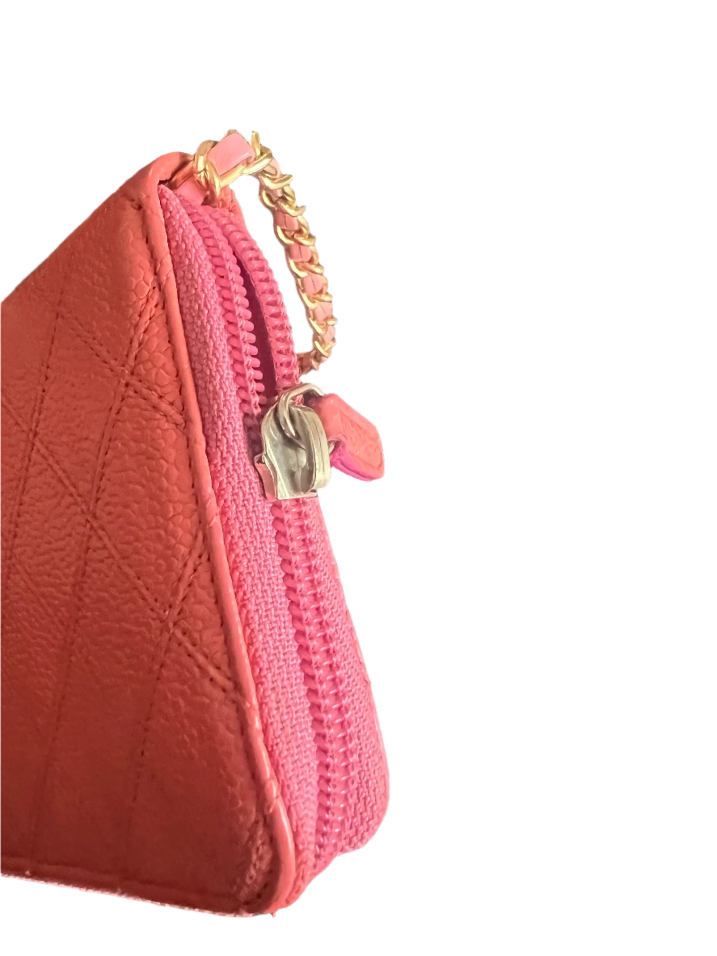 Chanel Caviar Zip Wallet on Chain