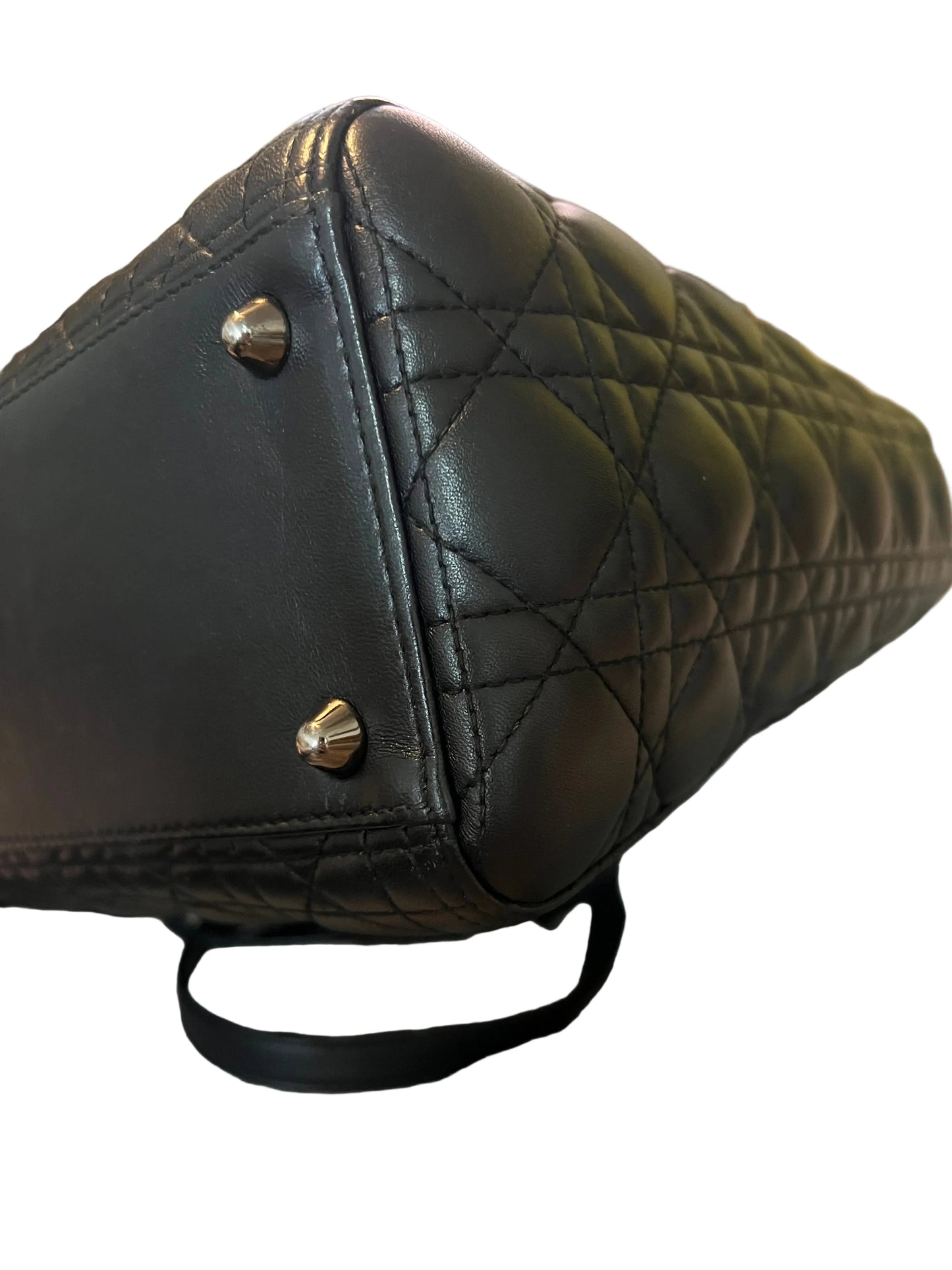 Dior Large Ultra Black Cannage Lady Dior