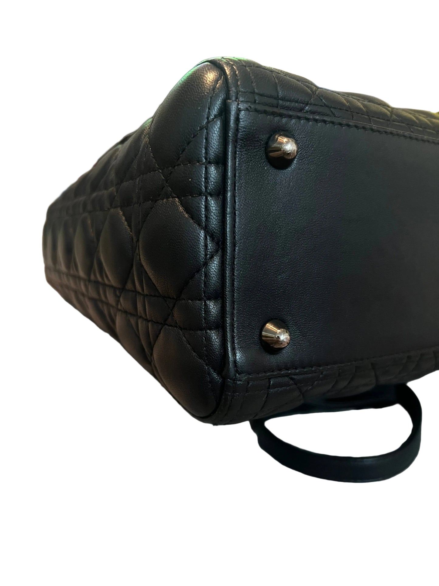 Dior Large Ultra Black Cannage Lady Dior