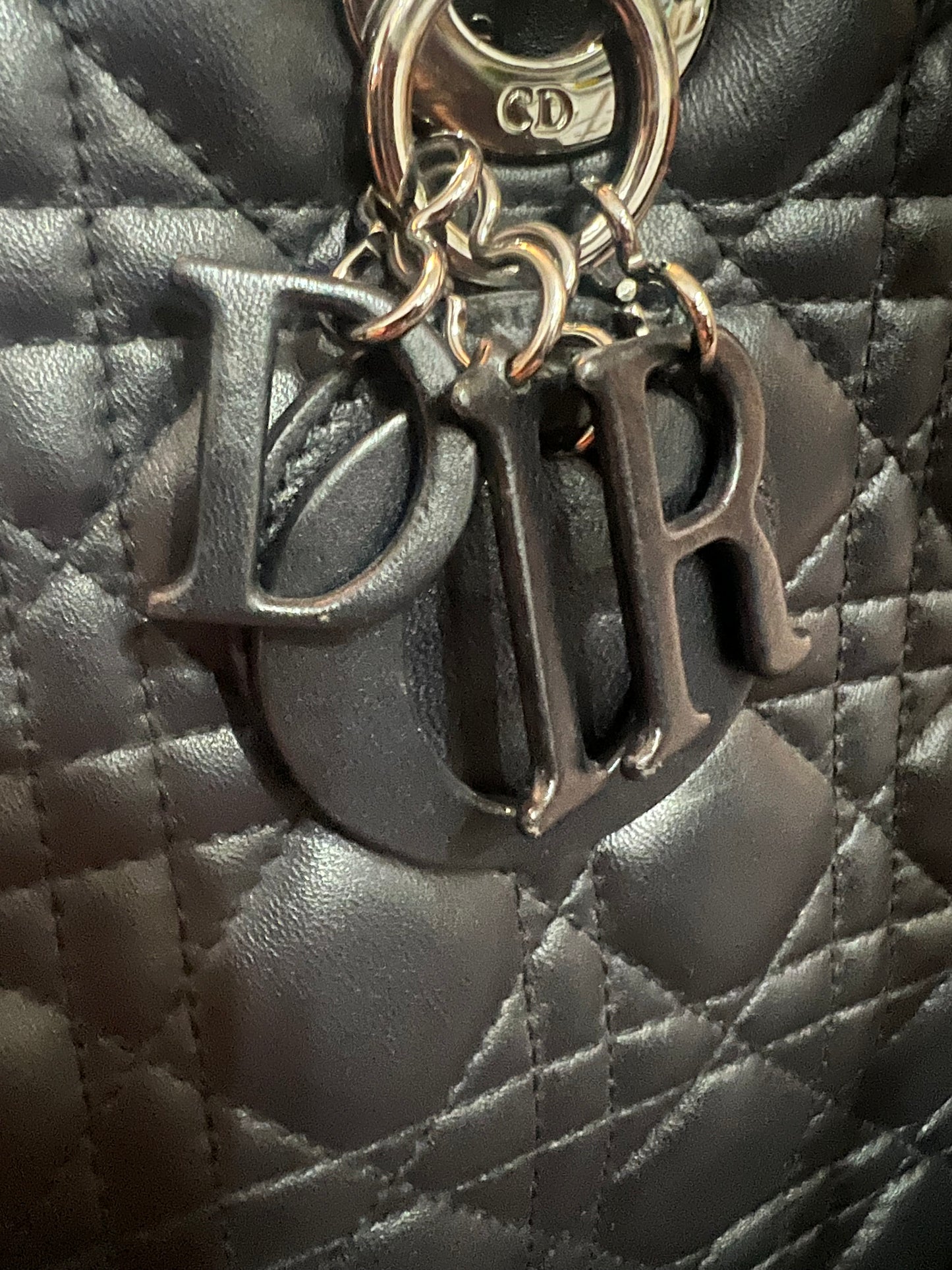 Dior Large Ultra Black Cannage Lady Dior