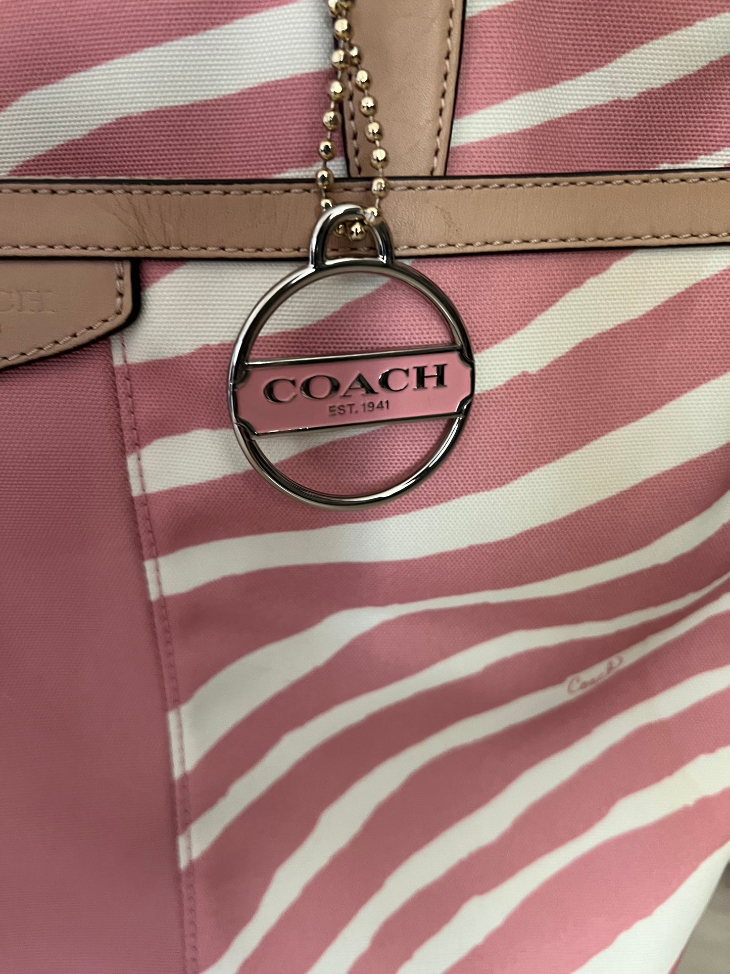 Coach Pink Zebra Tote