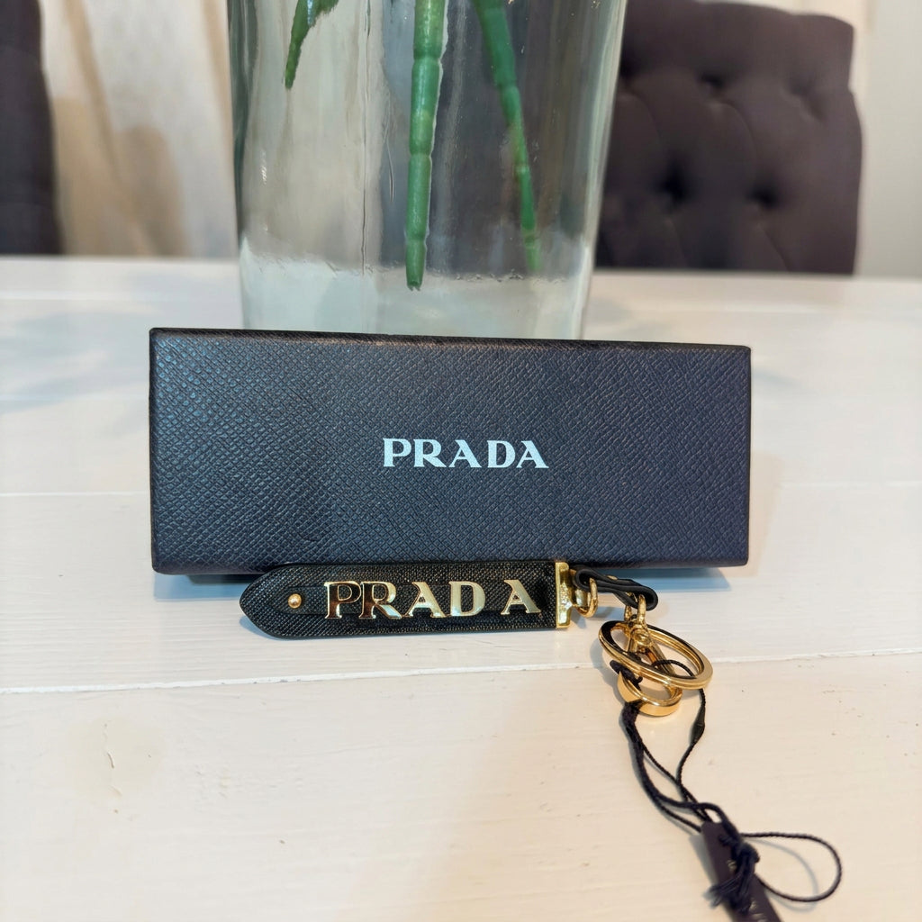 Prada Black Saffiano Keychain Bag Charm