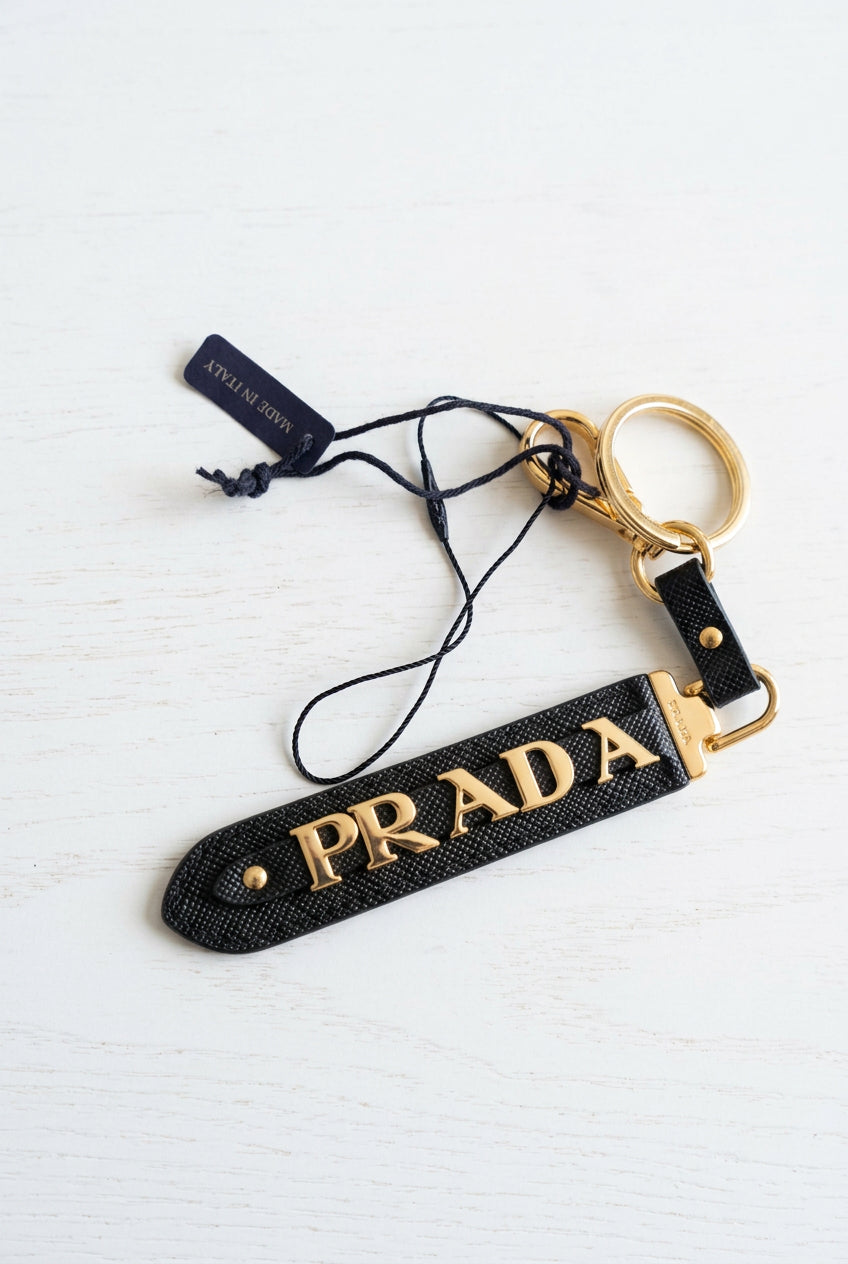 Prada Black Saffiano Keychain Bag Charm