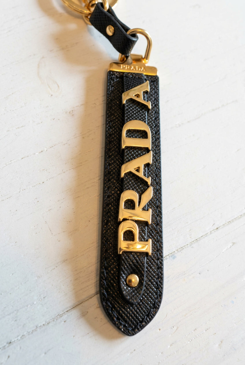 Prada Black Saffiano Keychain Bag Charm