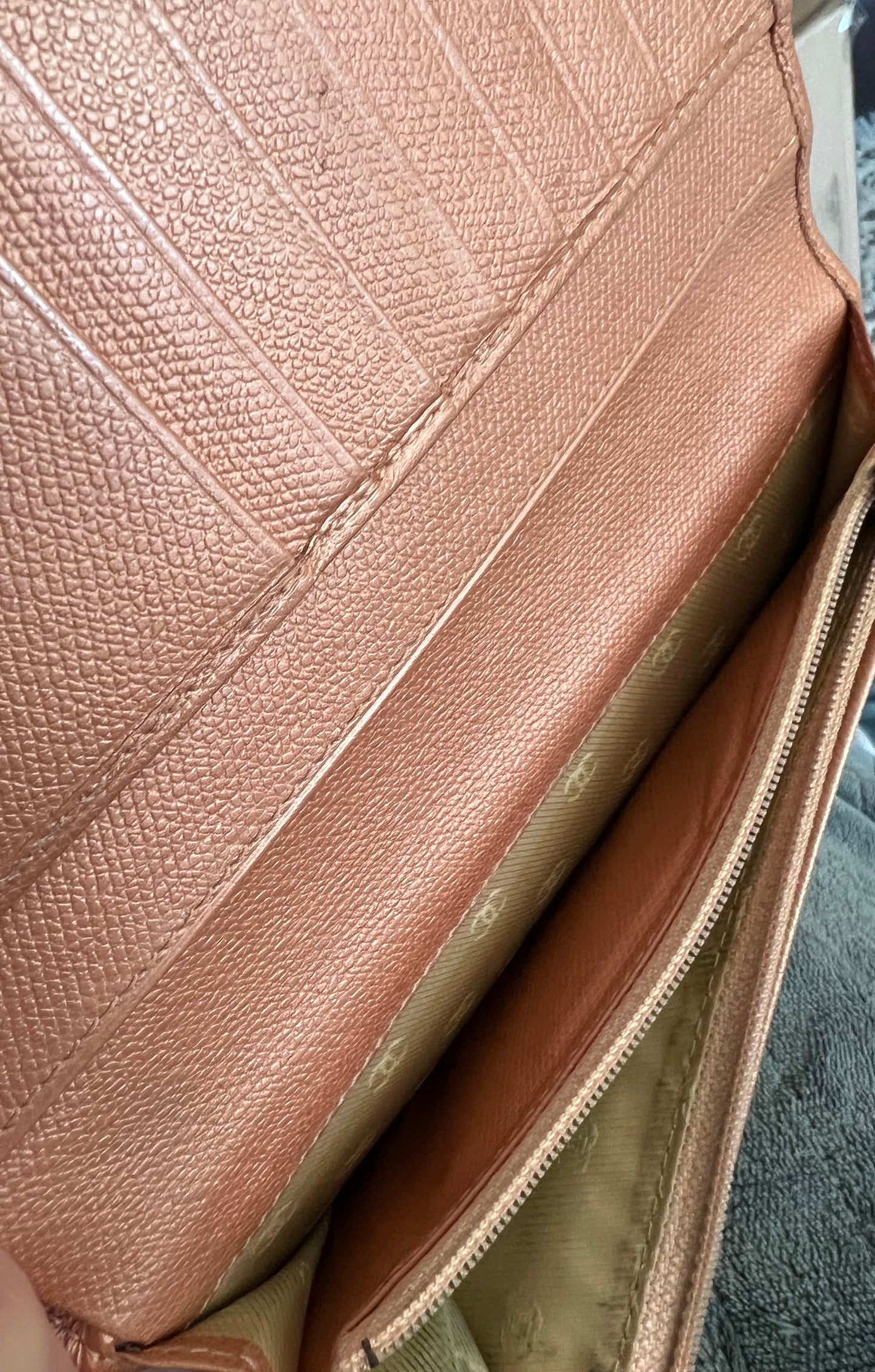 Chanel Peach Leather Wallet