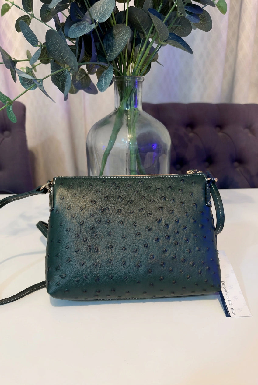 Dooney & Bourke Green Ginger Ostrich Crossbody