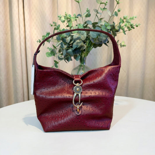 Dooney & Bourke Embossed Ostrich Logo Lock Hobo