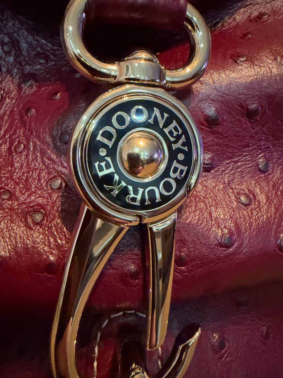 Dooney & Bourke Embossed Ostrich Logo Lock Hobo