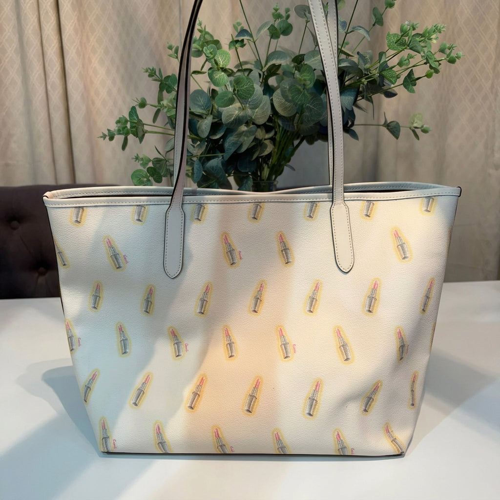 Coach Lipstick Print City Tote w/ Matching Zip Wallet