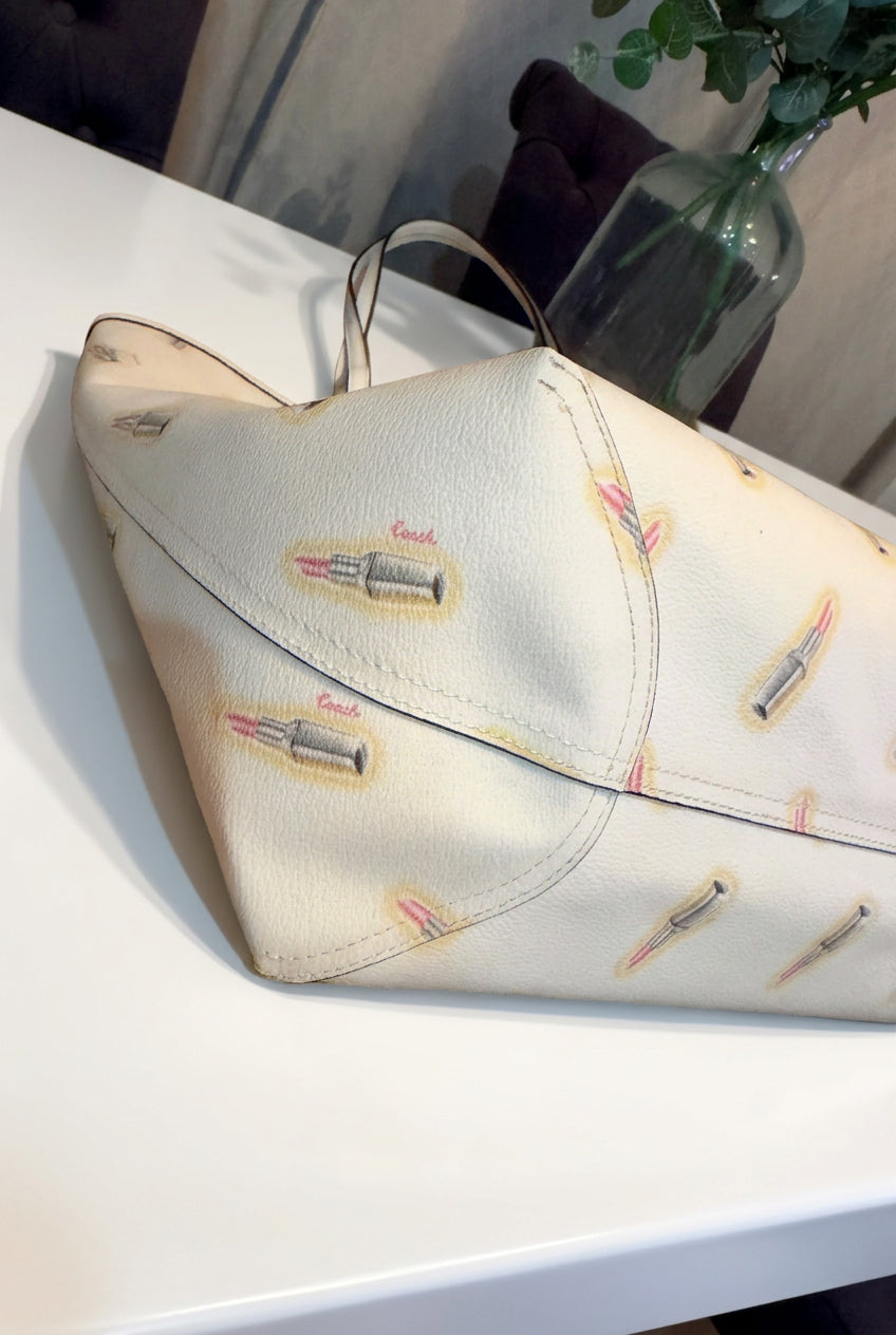 Coach Lipstick Print City Tote w/ Matching Zip Wallet