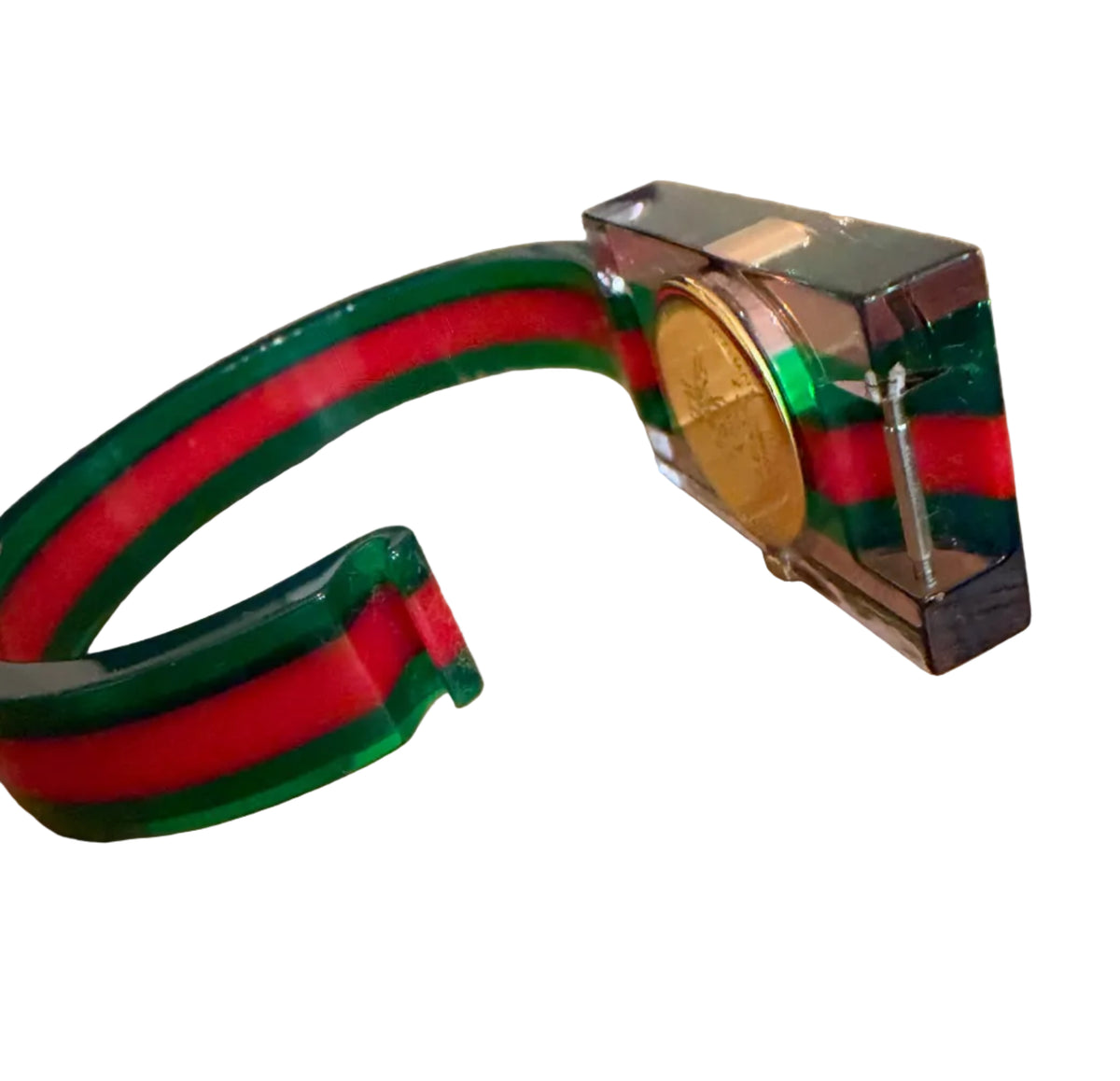 Gucci Vintage Web Plexiglass Bangle Watch