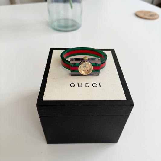 Gucci Vintage Web Plexiglass Bangle Watch