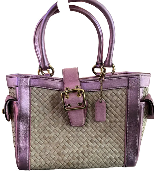 Coach Metallic Pink and Rattan Limited Edition Tote
