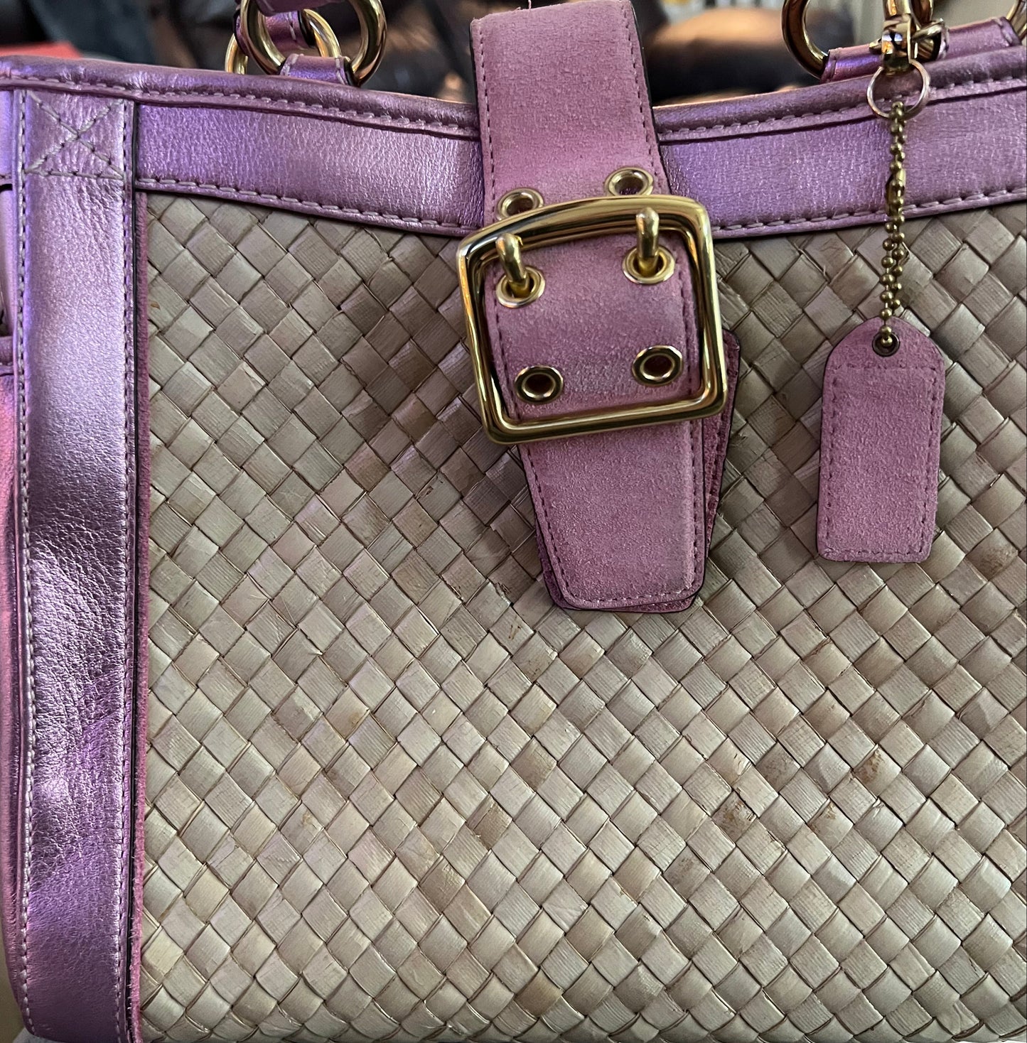Coach Metallic Pink and Rattan Limited Edition Tote
