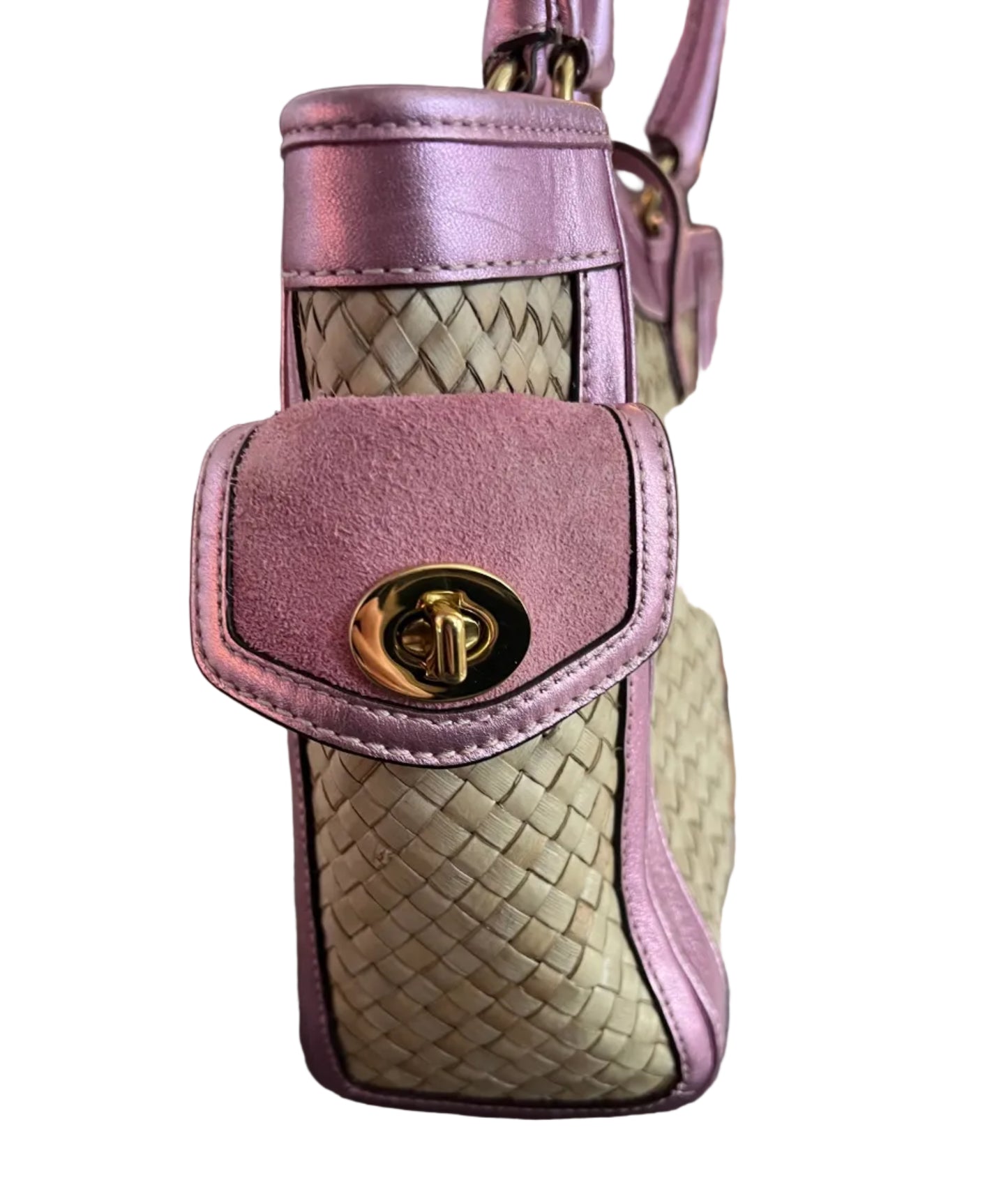 Coach Metallic Pink and Rattan Limited Edition Tote