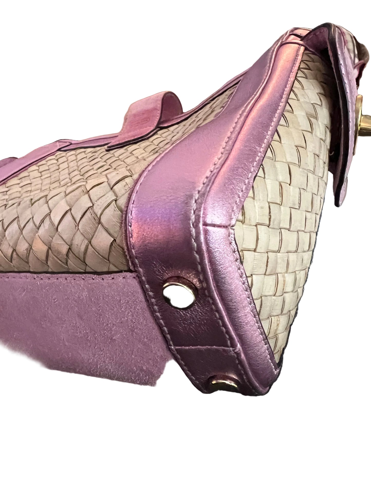 Coach Metallic Pink and Rattan Limited Edition Tote