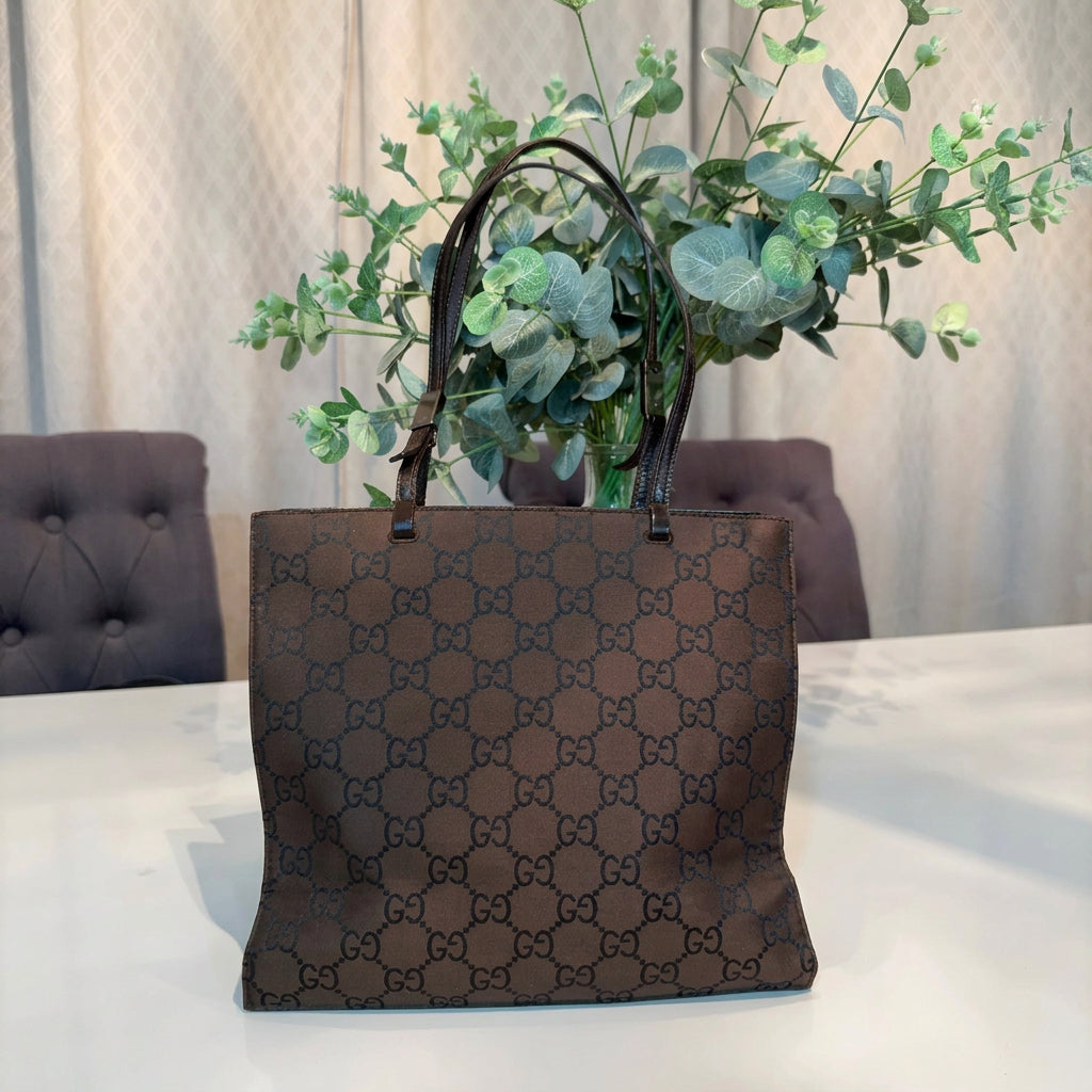 Gucci Vintage Tom Ford Era GG Monogram Dual Pocket Tote