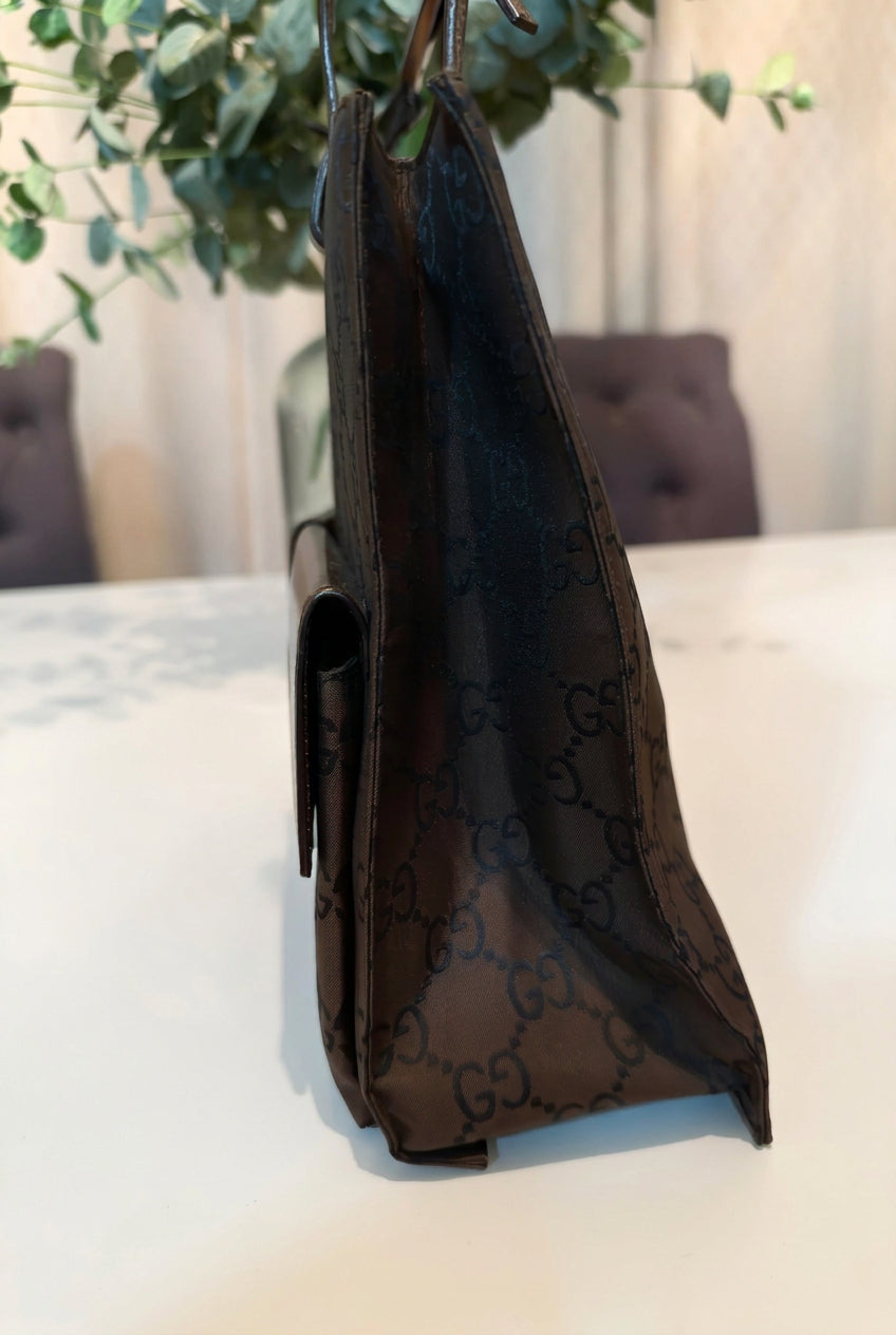 Gucci Vintage Tom Ford Era GG Monogram Dual Pocket Tote