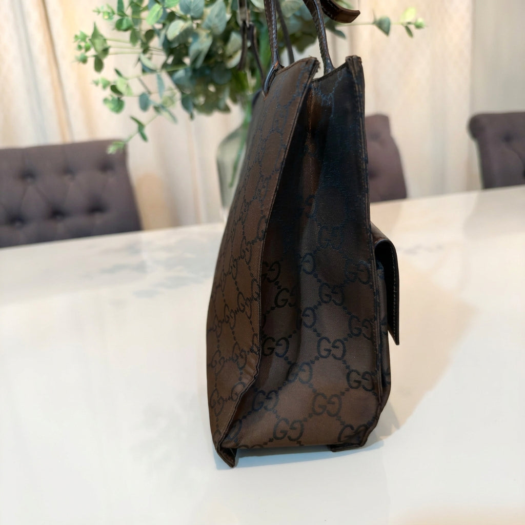 Gucci Vintage Tom Ford Era GG Monogram Dual Pocket Tote