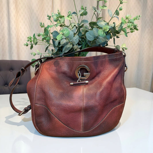 Gucci Vintage Brown Leather Hobo