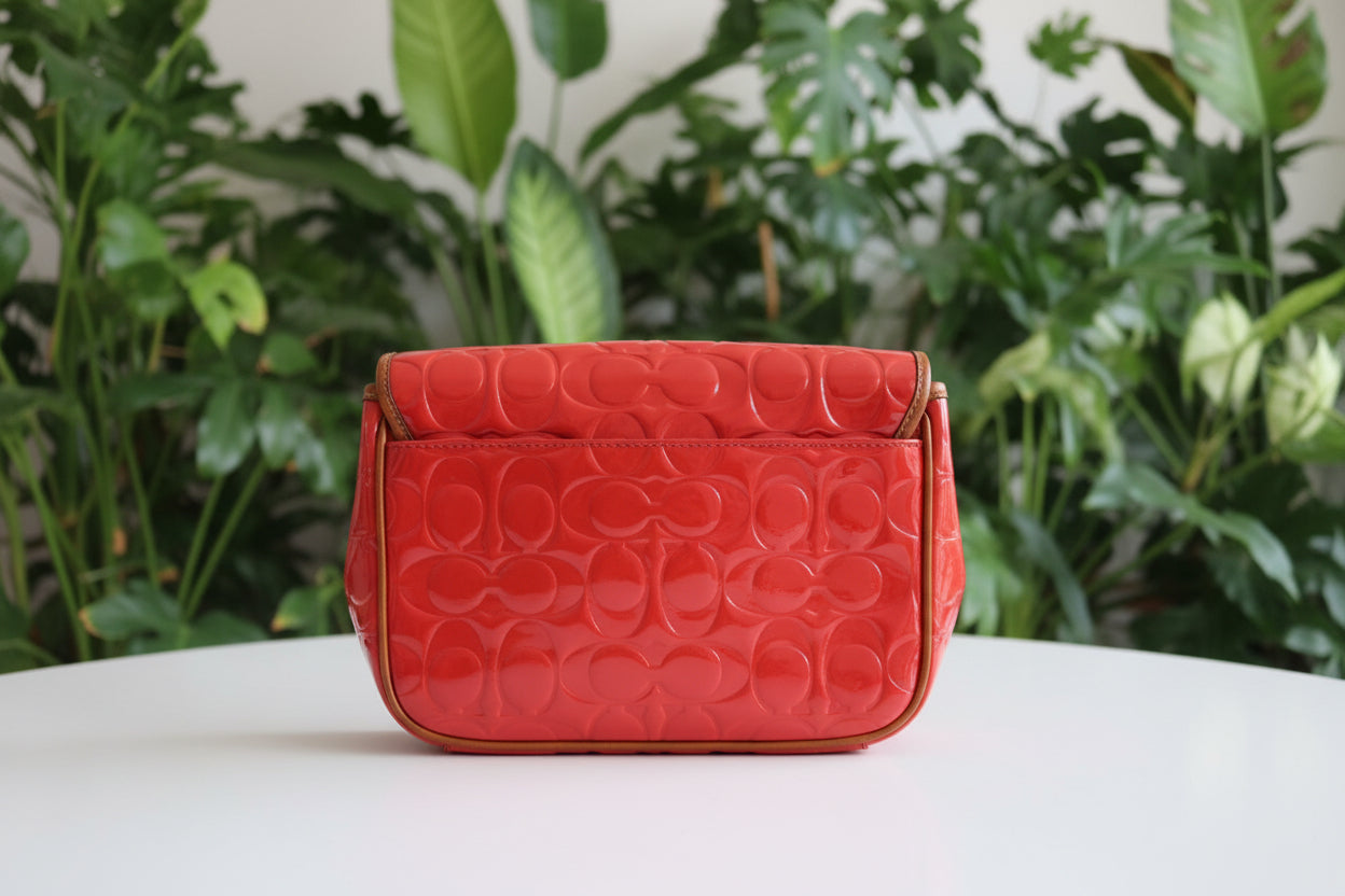 PREVIEW-DROP NEXT TIKTOK LIVE-Coach Patent Orange Messenger