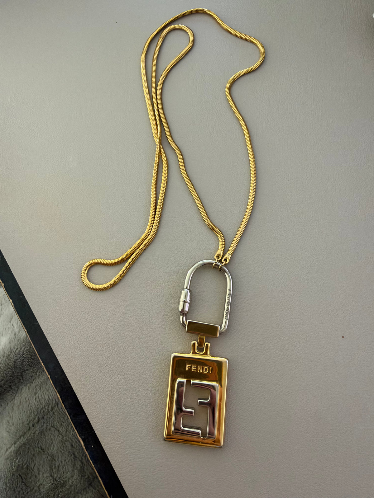 Fendi Two Toned Keychain Pendant/Necklace