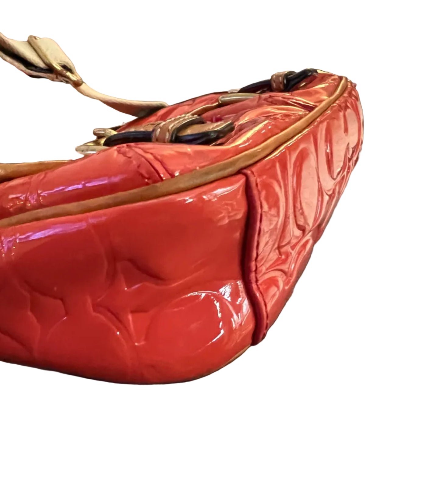 PREVIEW-DROP NEXT TIKTOK LIVE-Coach Patent Orange Messenger