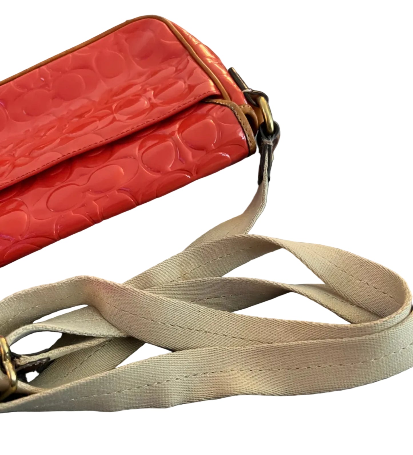 PREVIEW-DROP NEXT TIKTOK LIVE-Coach Patent Orange Messenger