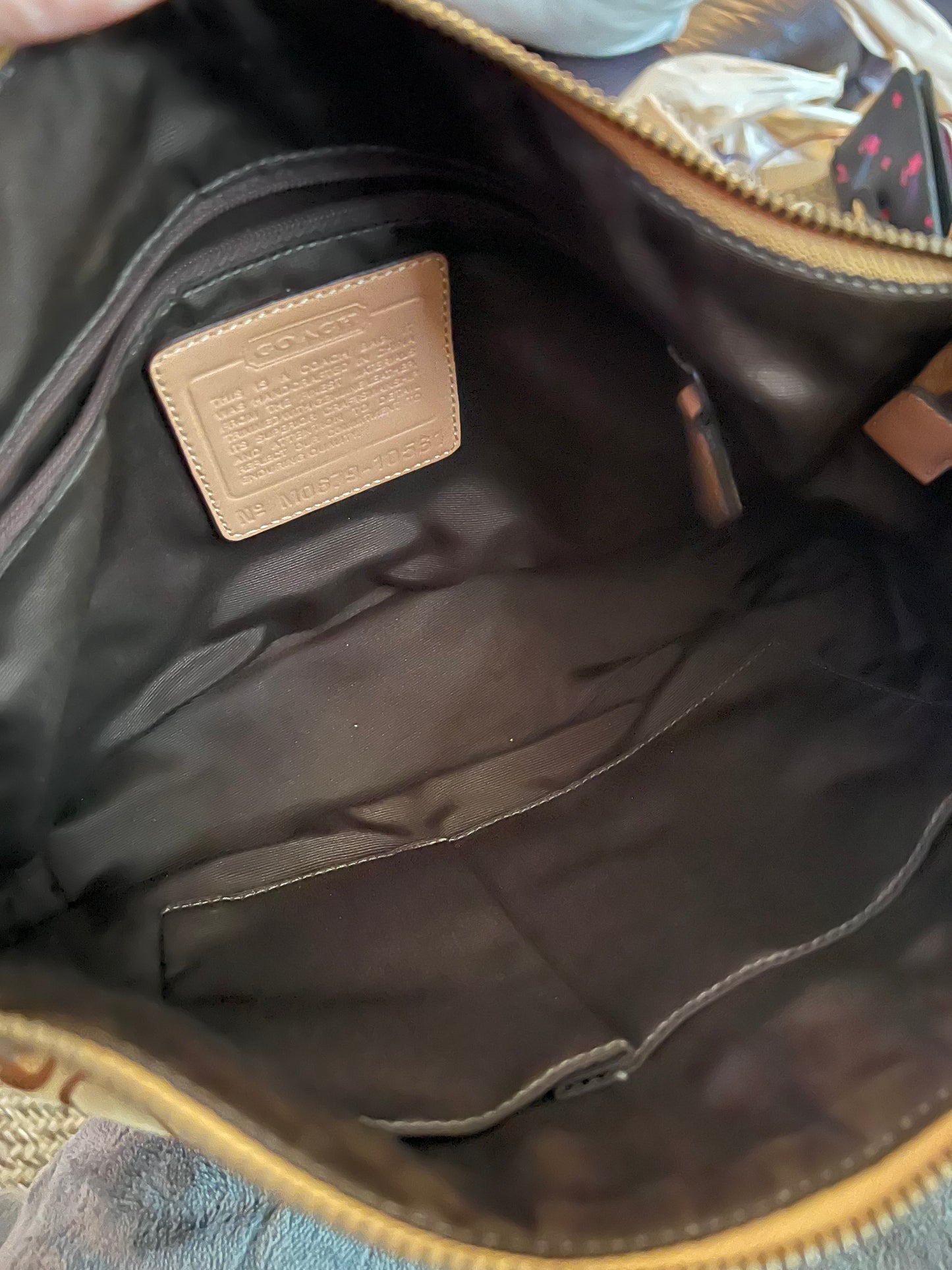 Coach Signature Canvas Shoulder Bag with Zip