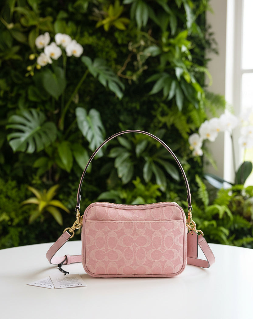 Coach Pink Denim Mini Carey