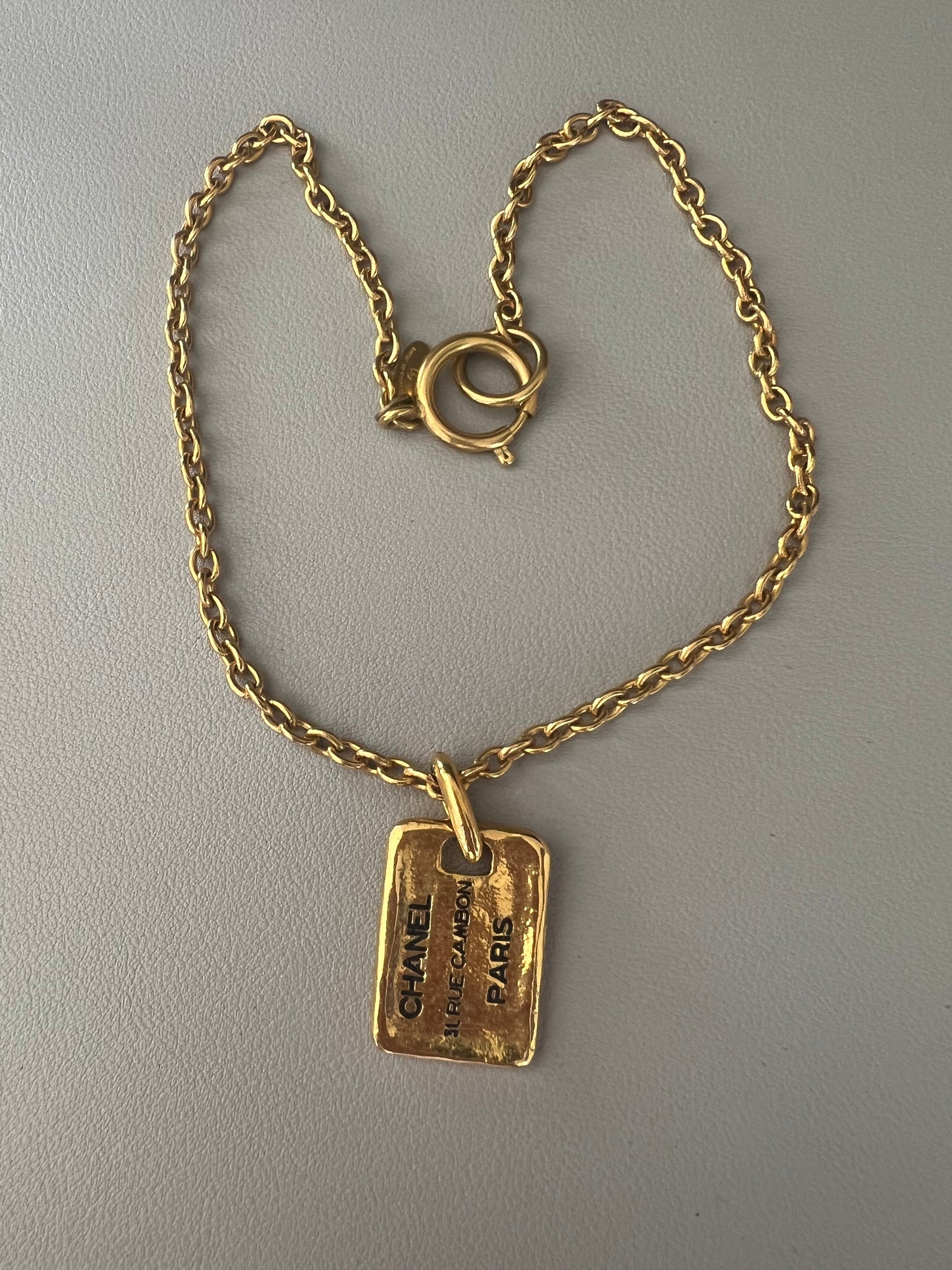 Chanel Vintage Dog Tag Necklace