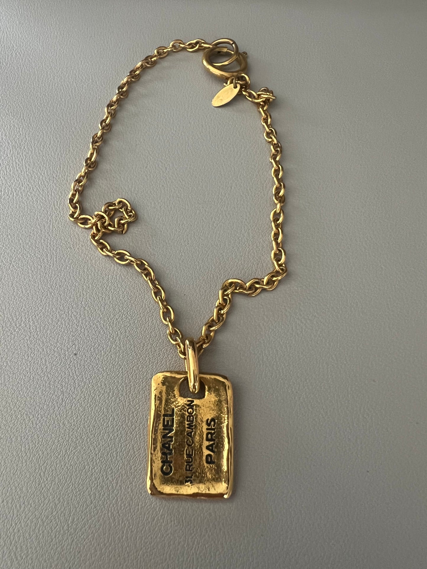 Chanel Vintage Dog Tag Necklace