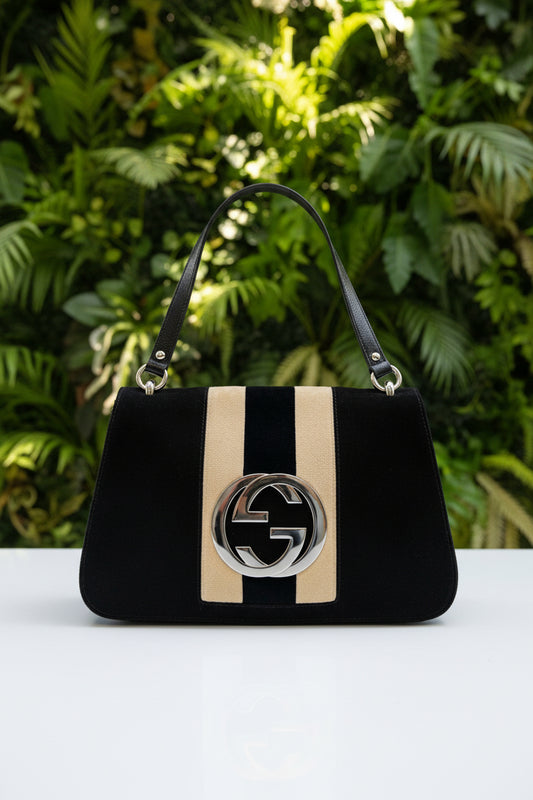 Gucci Velvet Blondie Web Flap Bag