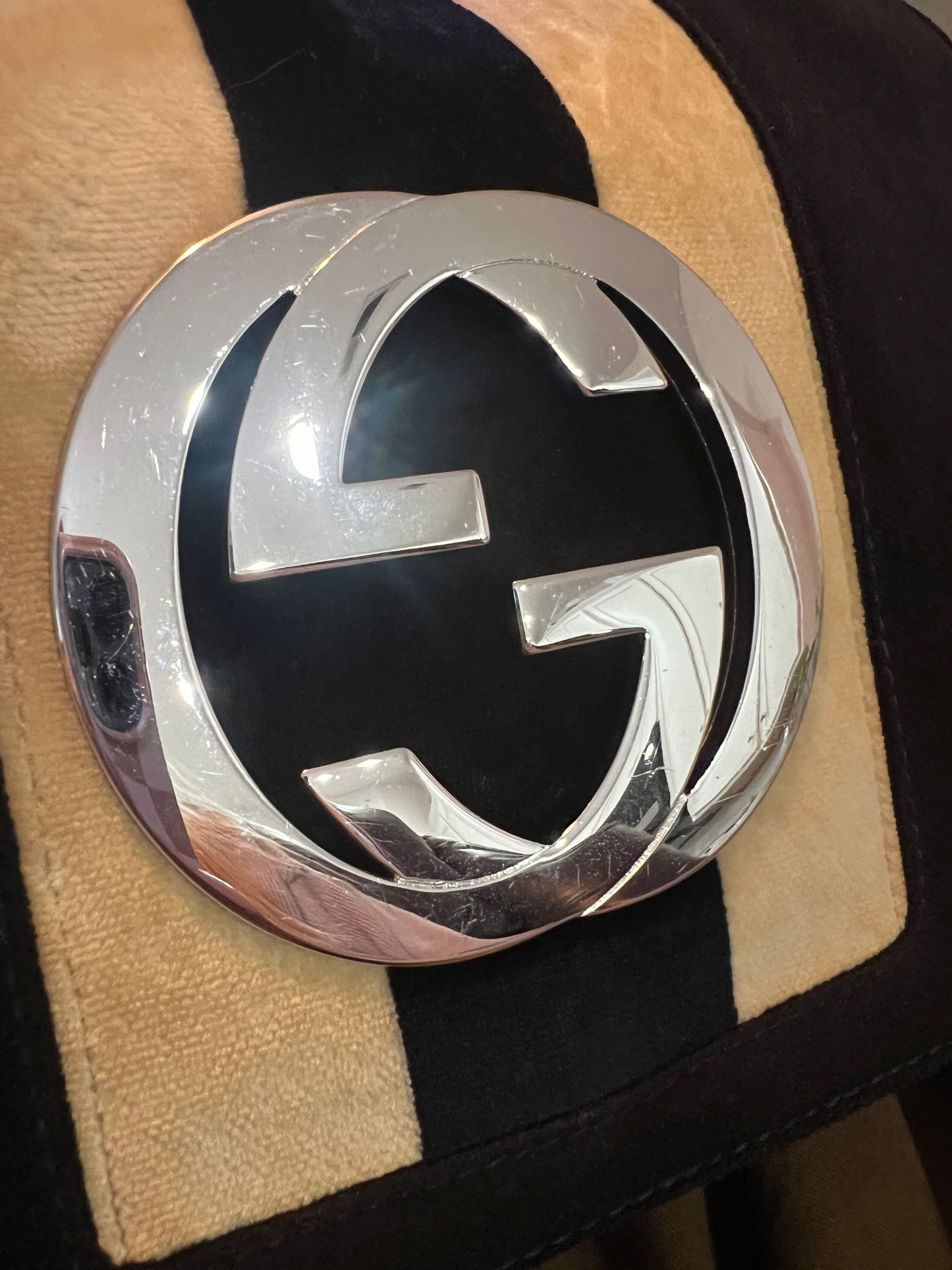 Gucci Velvet Blondie Web Flap Bag