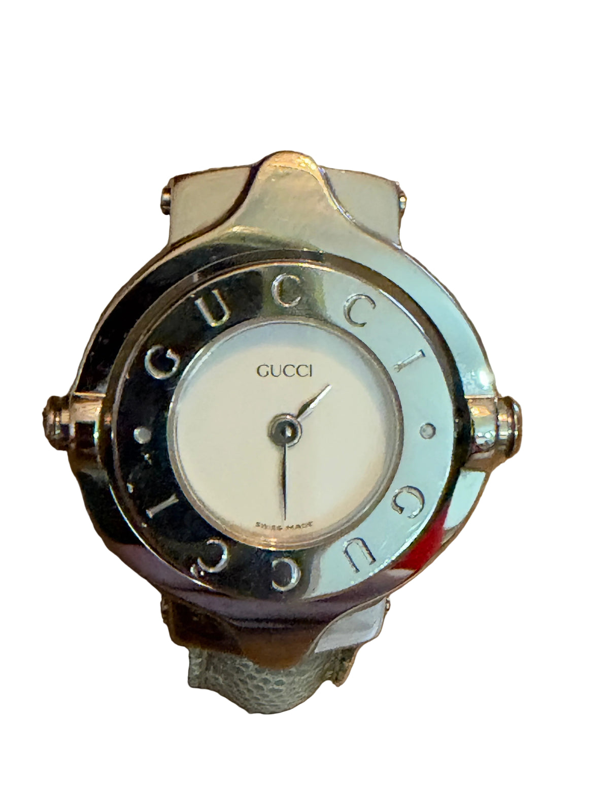 Gucci Vintage 6600 Silver Reversible Bracelet Watch