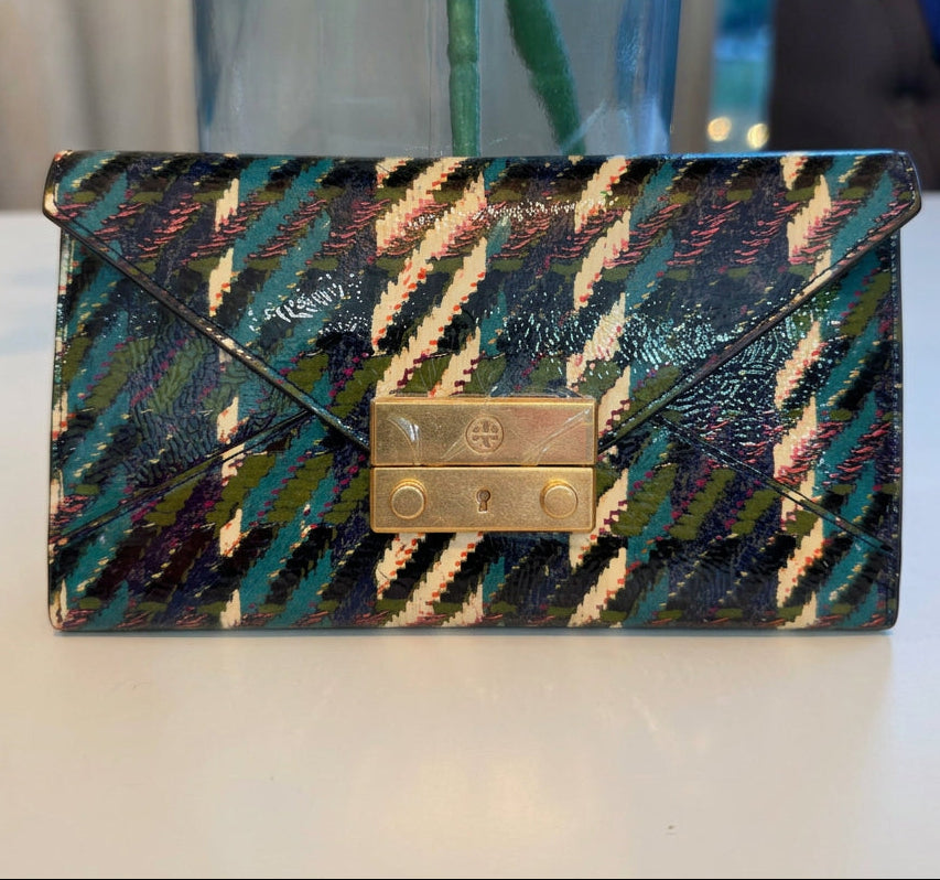 Tory Burch Juliette Tweed Pattern Envelope Pouch