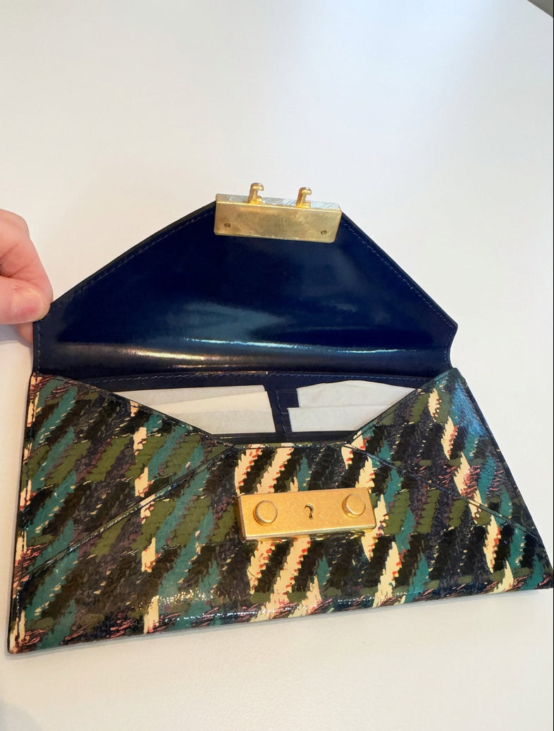 Tory Burch Juliette Tweed Pattern Envelope Pouch
